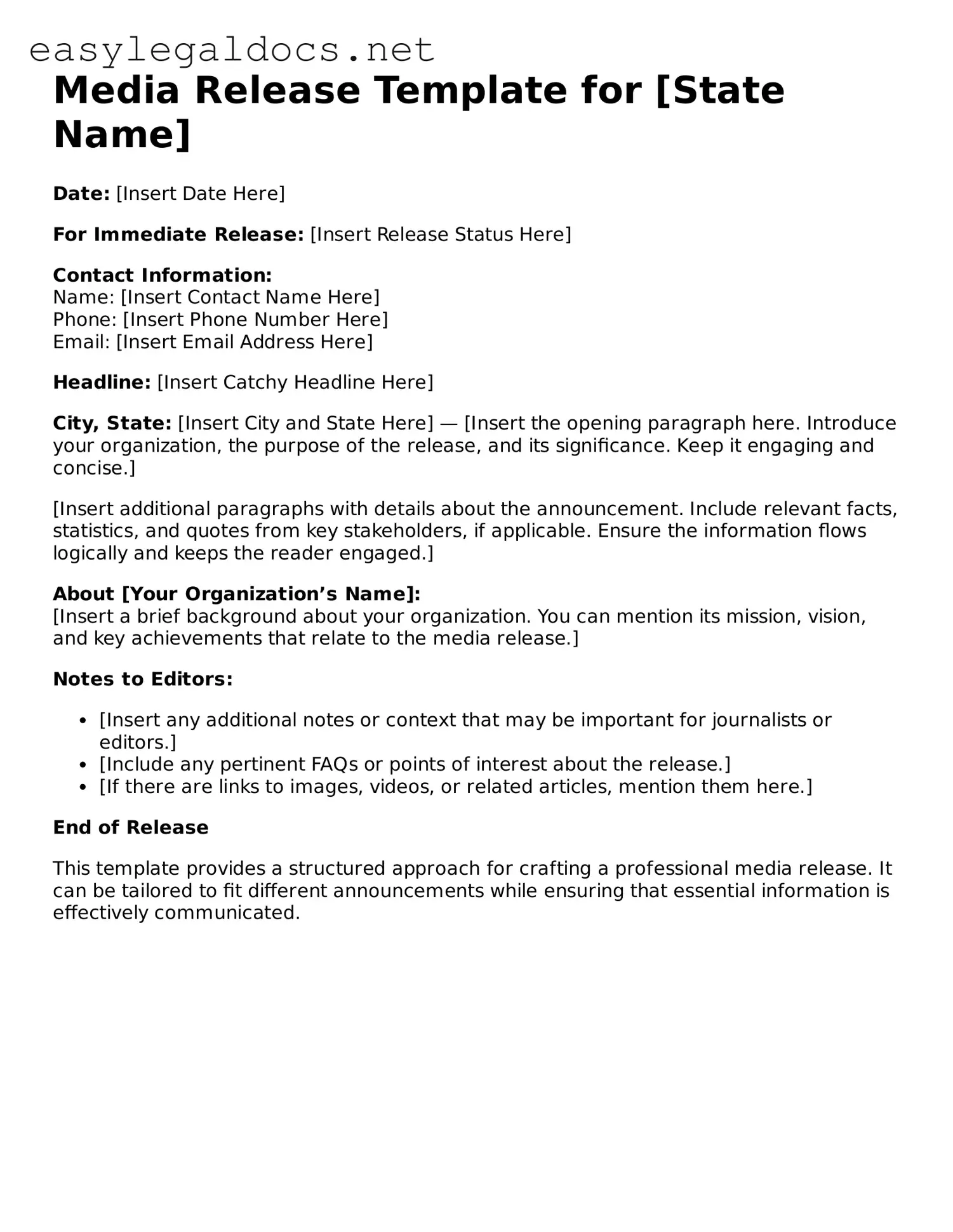 Printable Media Release Form