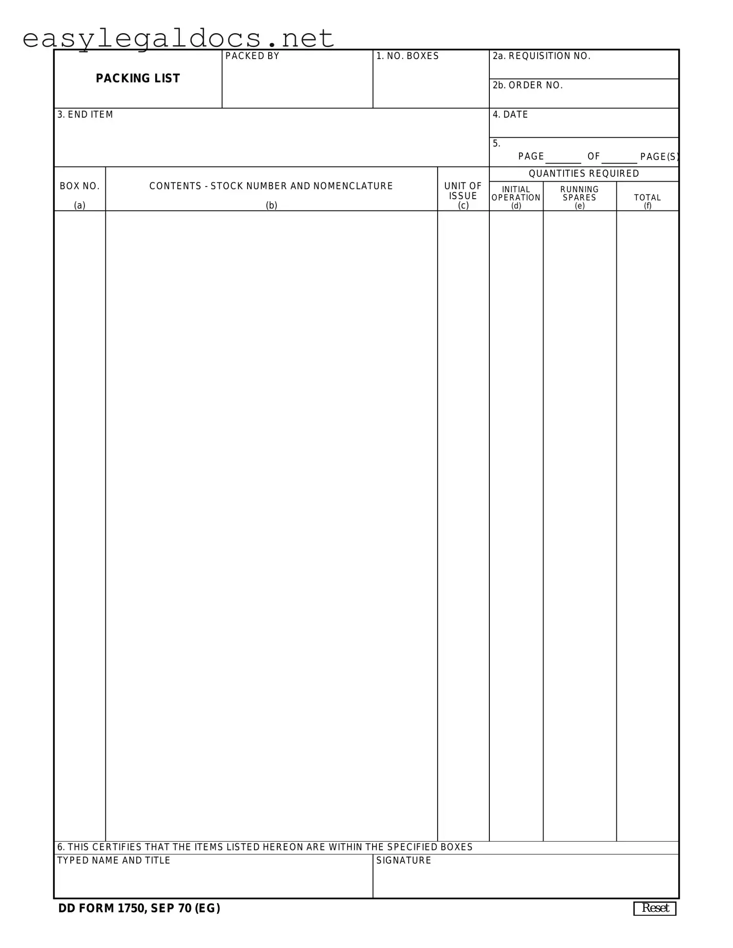 Download Dd 1750 Form