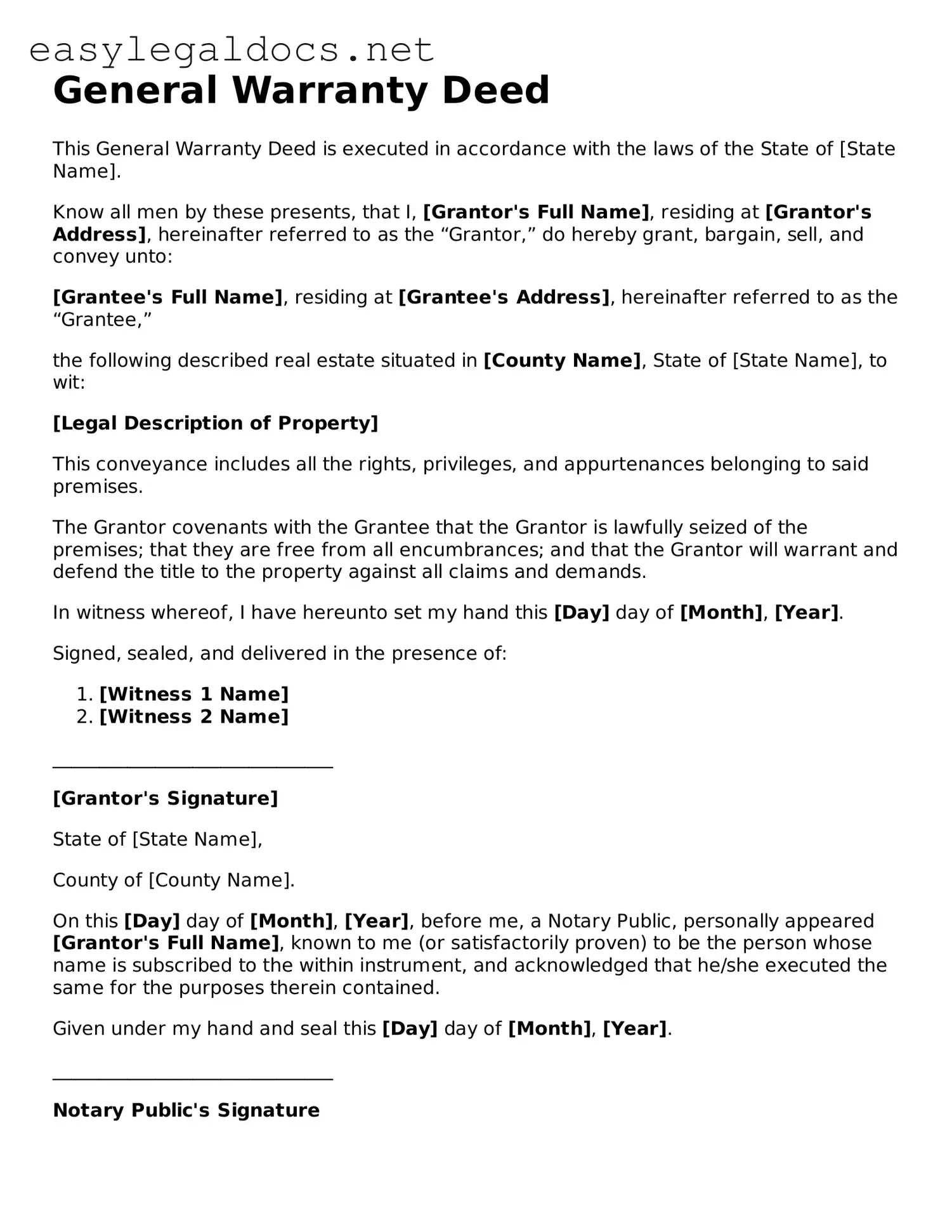 Printable Deed Form
