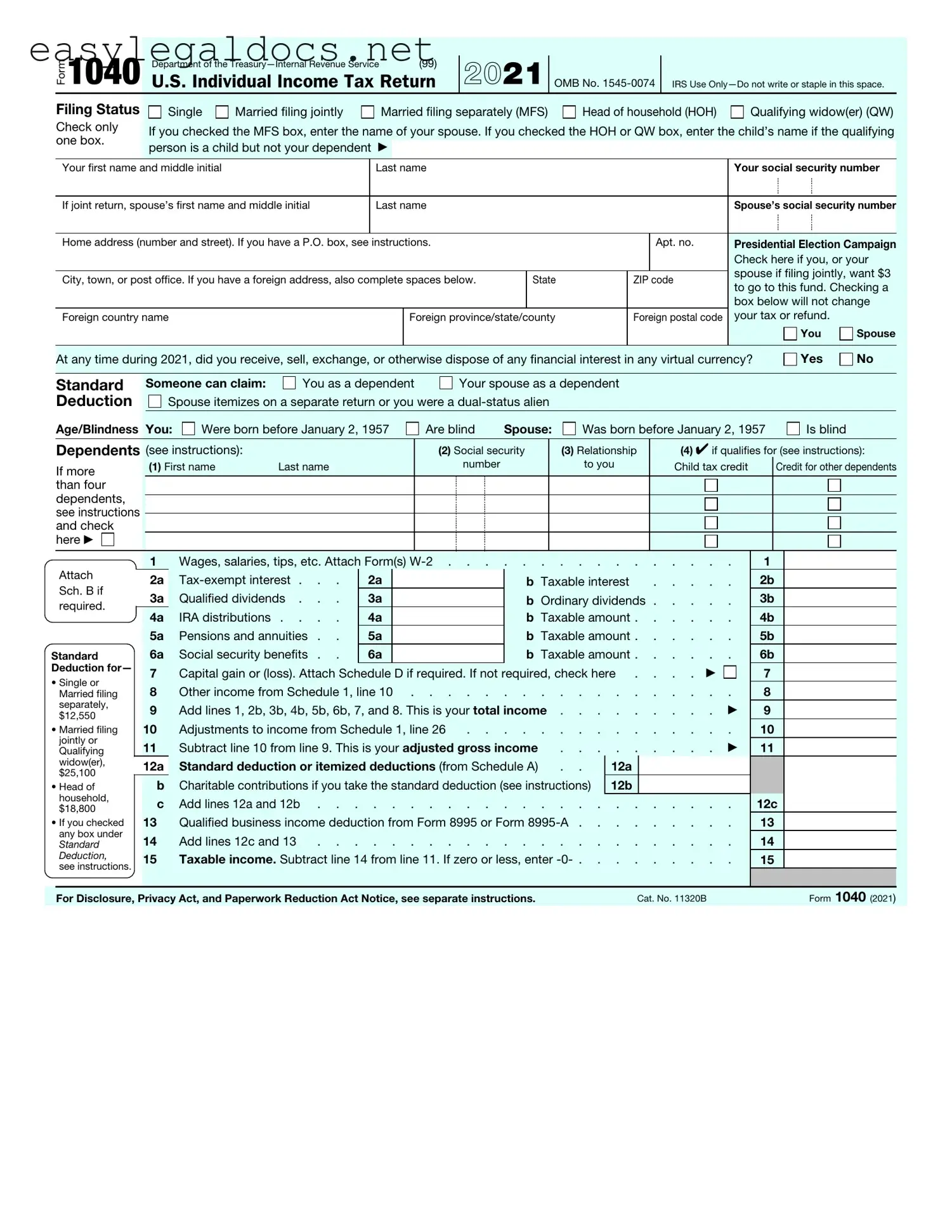 Download IRS 1040 Form