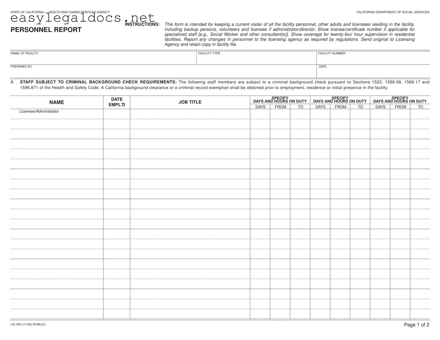 Download Lic 500 Form