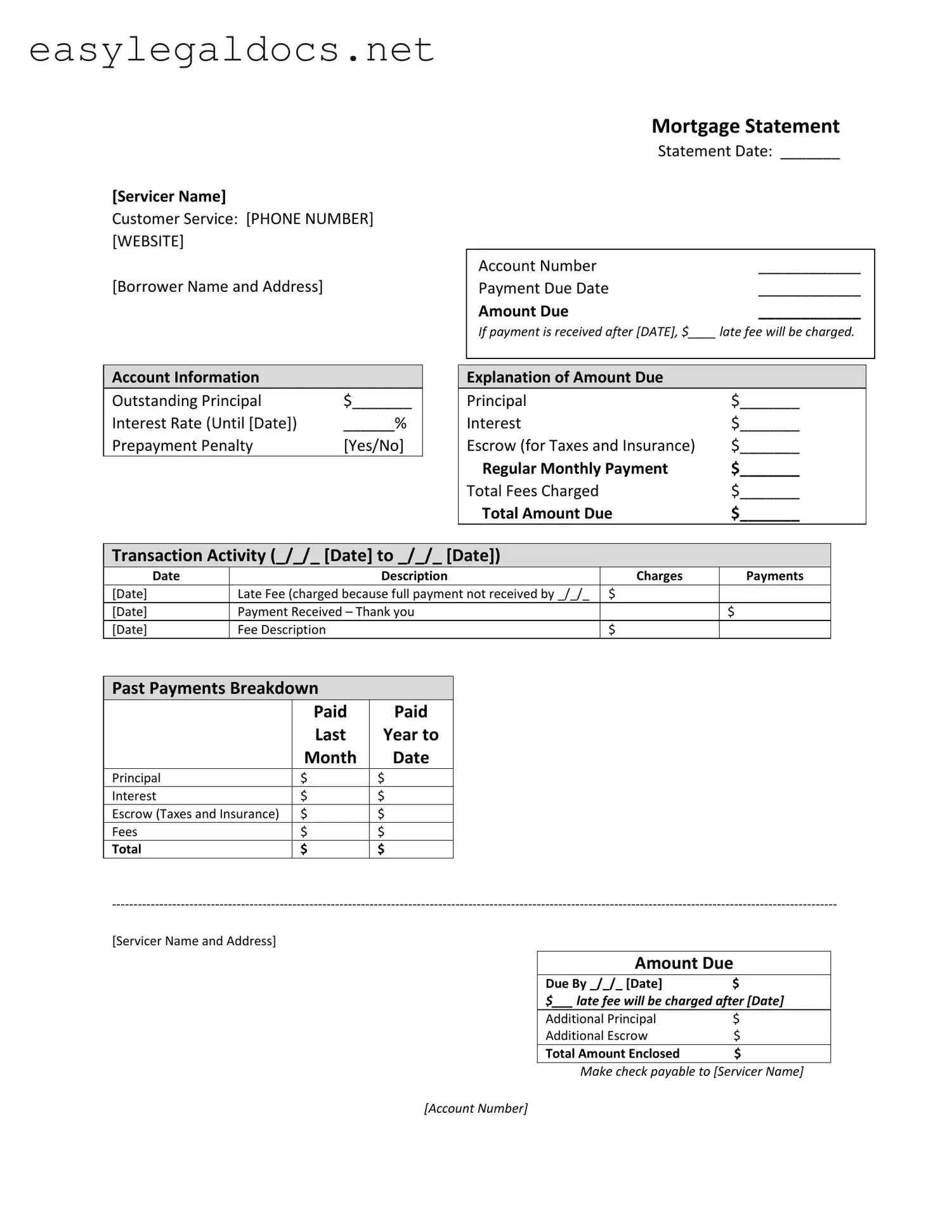 Download Mortgage Statement Form