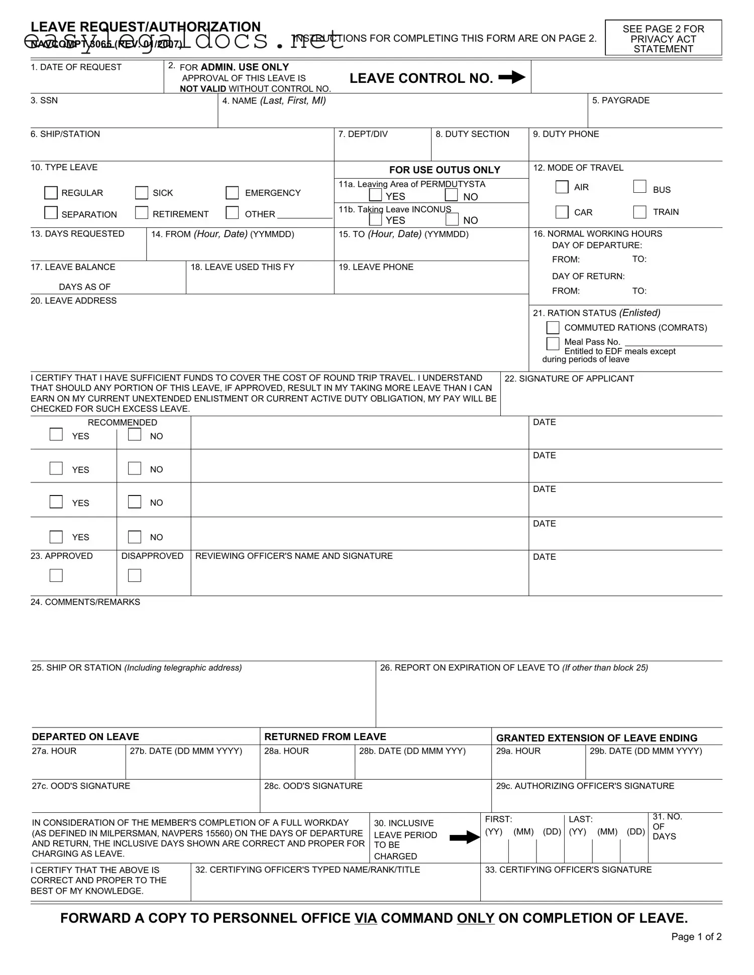 Download Navcompt 3065 Form
