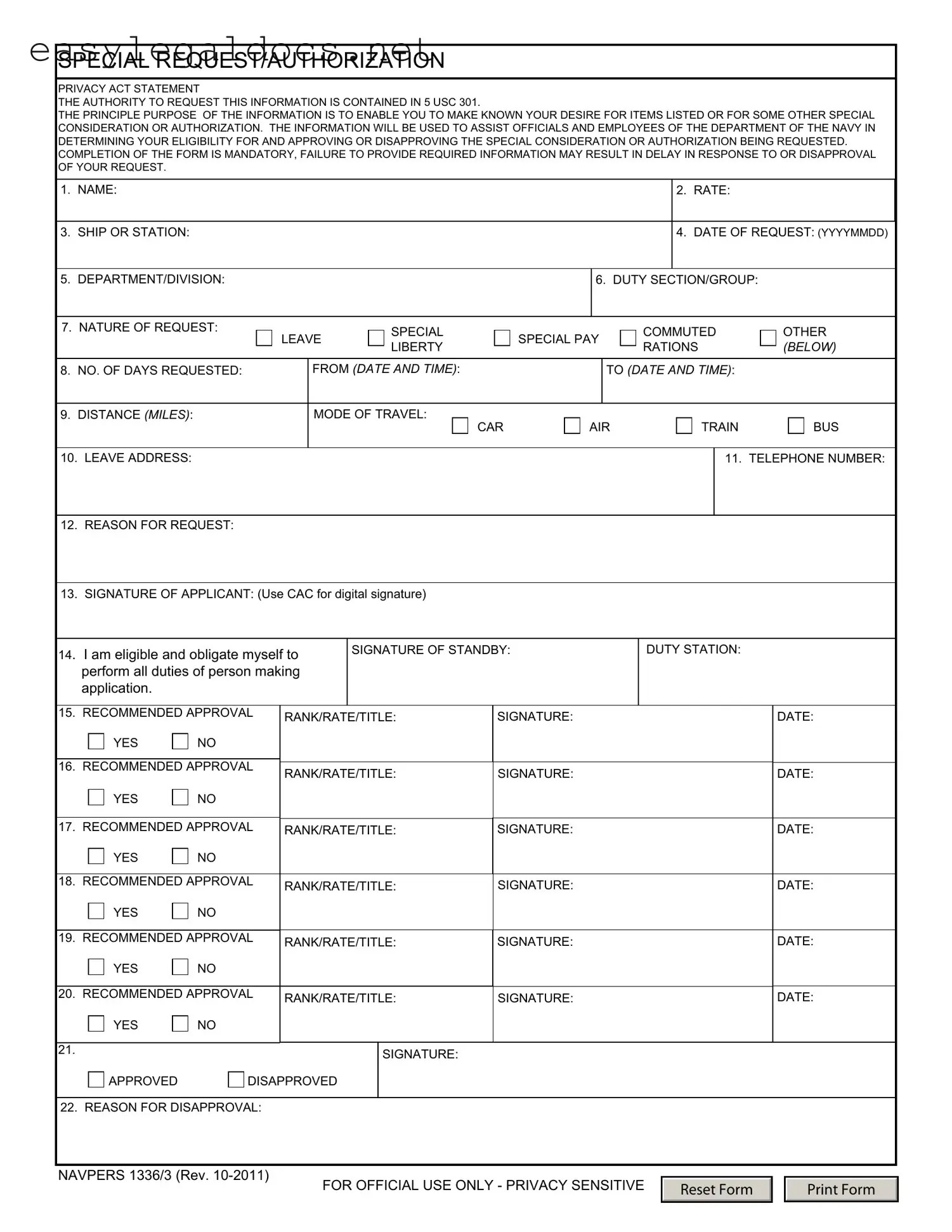 Download Navpers 1336 3 Form