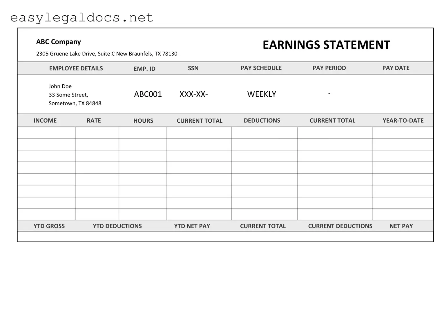Download Independent Contractor Pay Stub Form