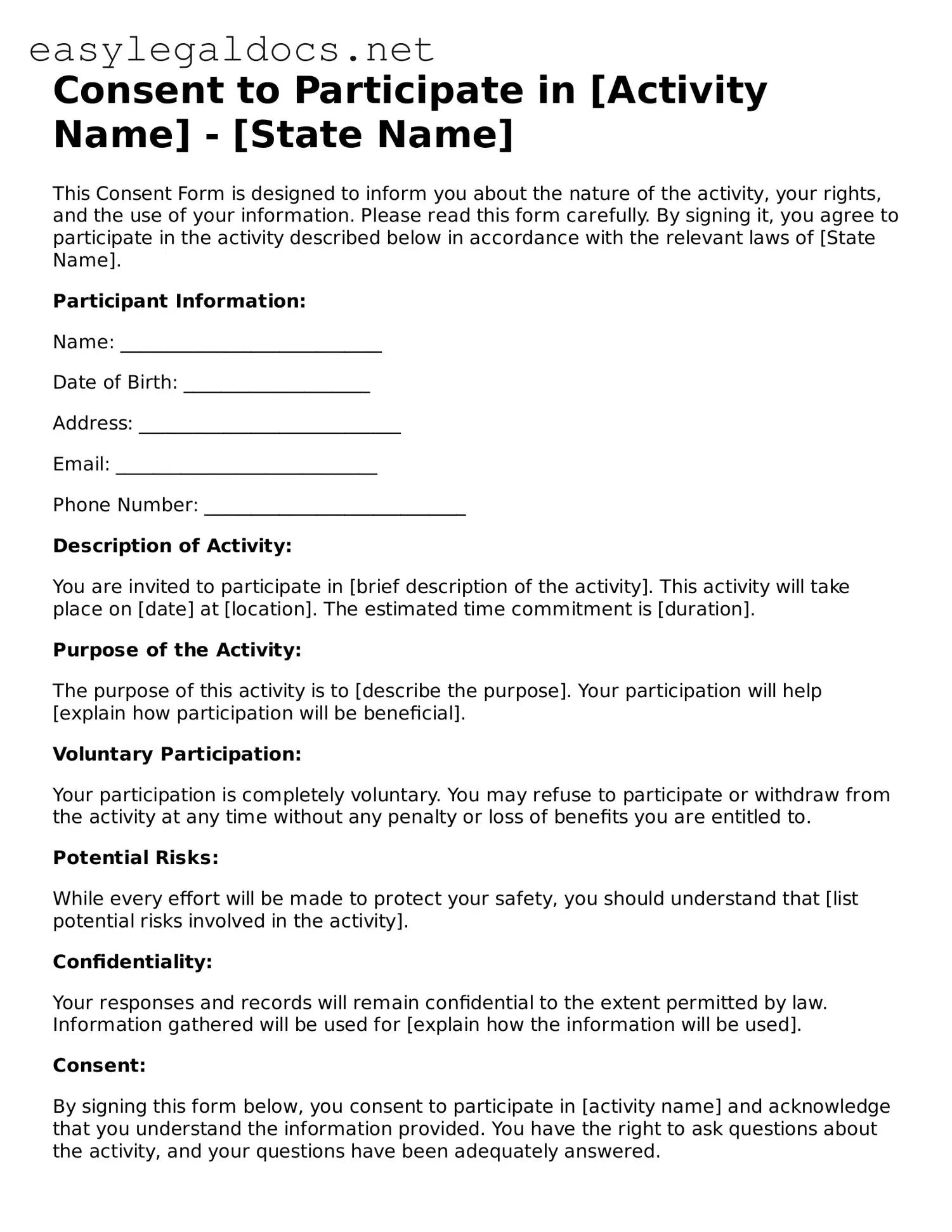 Printable Consent Form