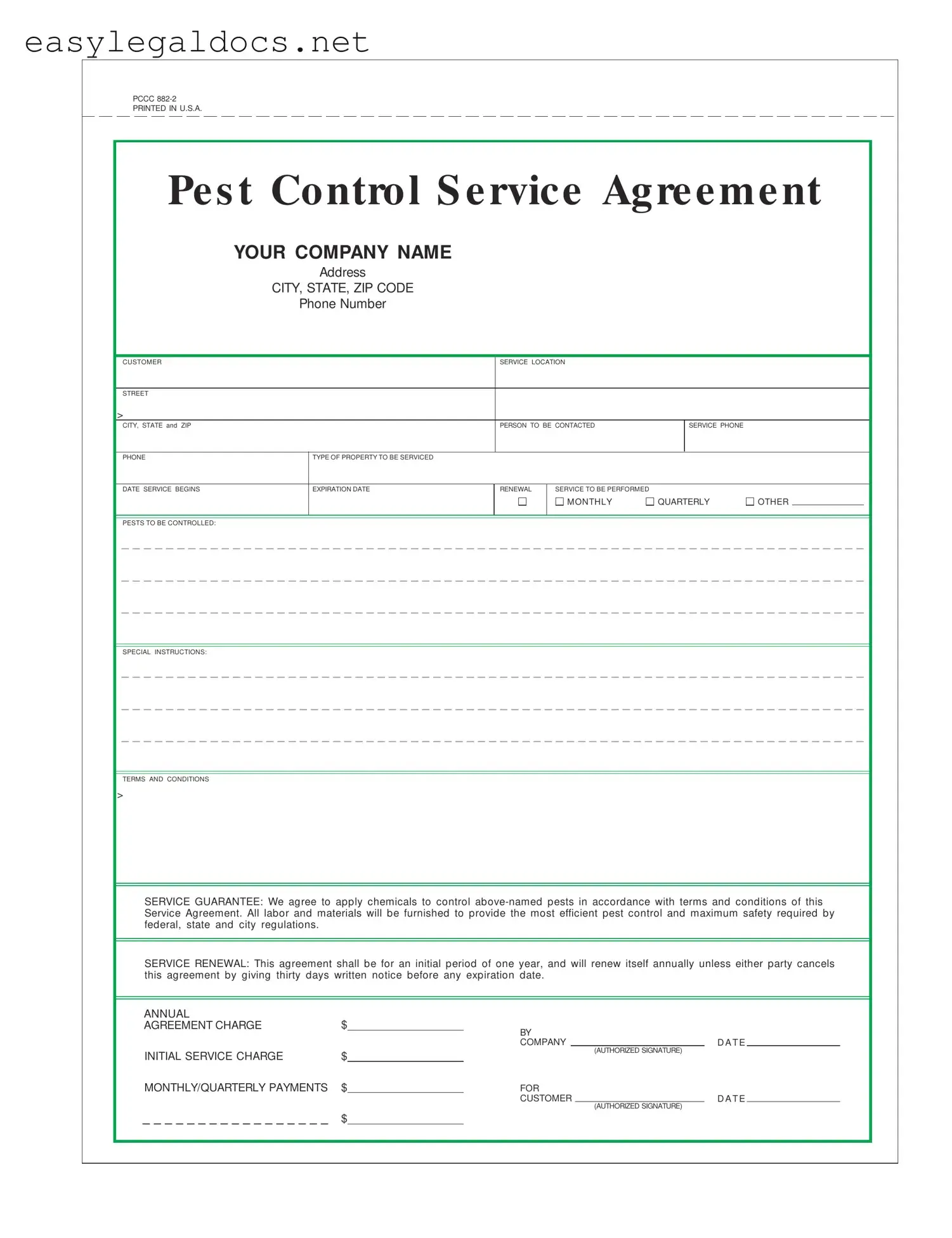 Download Pest Control Contract Form