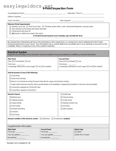 Download 4 Point Inspection Form