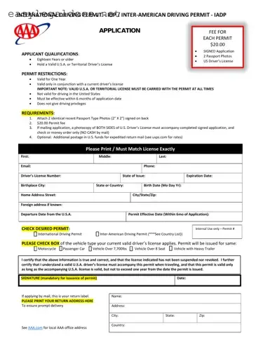 Download Aaa International Driving Permit Application Form