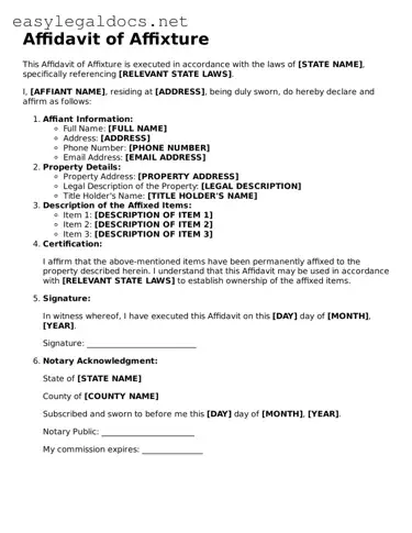 Printable Affidavit of Affixture Form