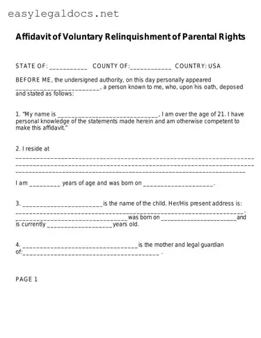 Download Affidavit Parental Rights Form