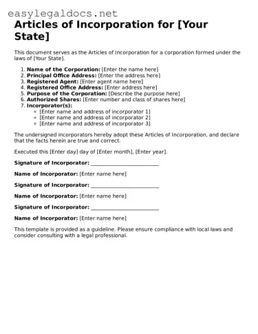 Printable Articles of Incorporation Form