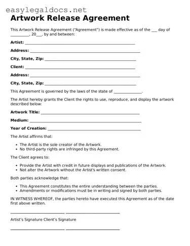 Printable Artwork Release Form