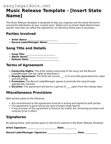 Printable Music Release Form