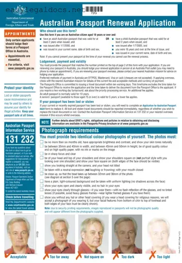 Download Australian Passport Renewal Form