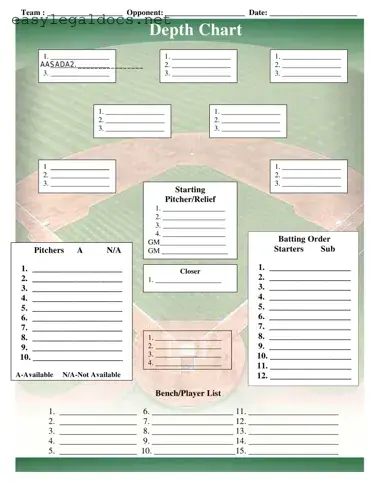 Download Baseball Field Lineup Form