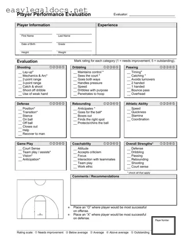 Download Basketball Evaluation Form