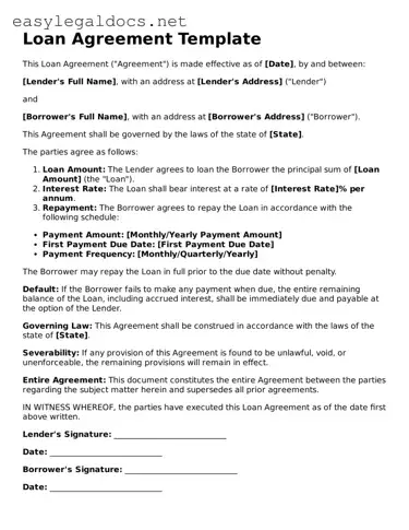 Printable Loan Agreement Form