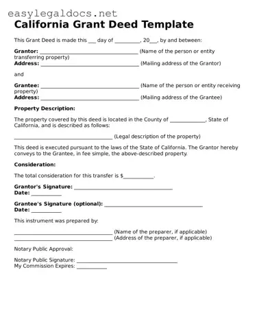 Blank  Deed Form for California