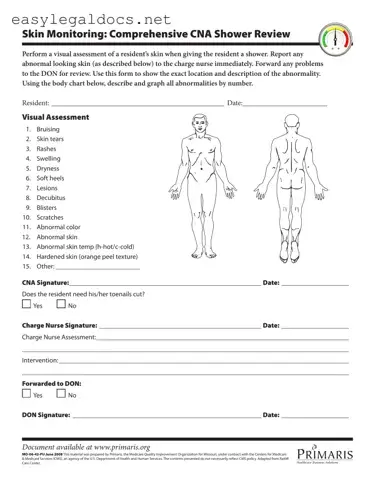 Download Cna Shower Sheets Form