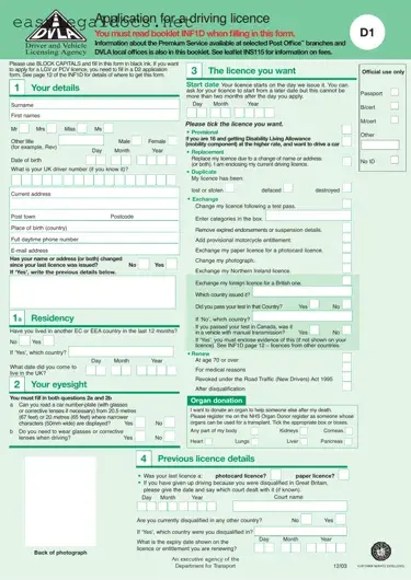 Download D1 Dvla Form
