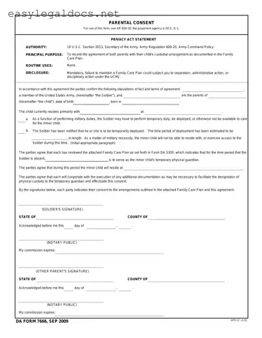 Download DA 7666 Form