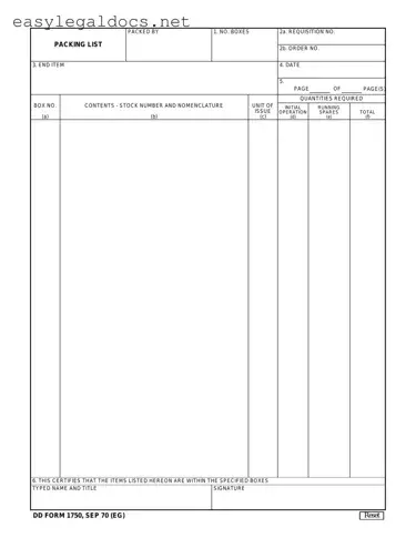 Download Dd 1750 Form