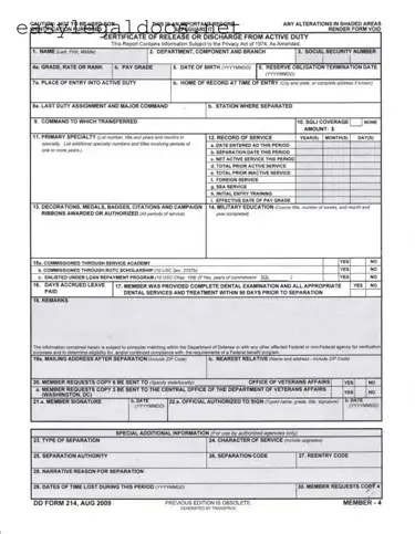 Download Dd 214 Form
