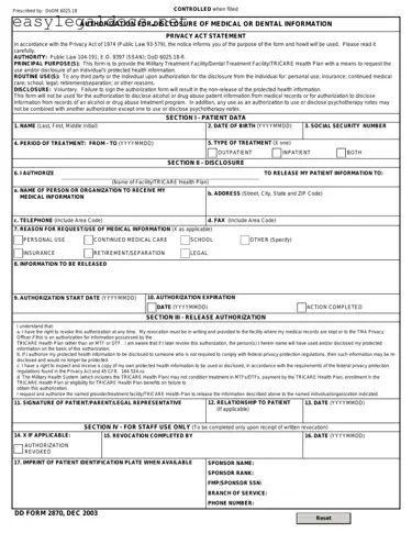 Download DD 2870 Form
