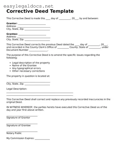 Printable Corrective Deed Form