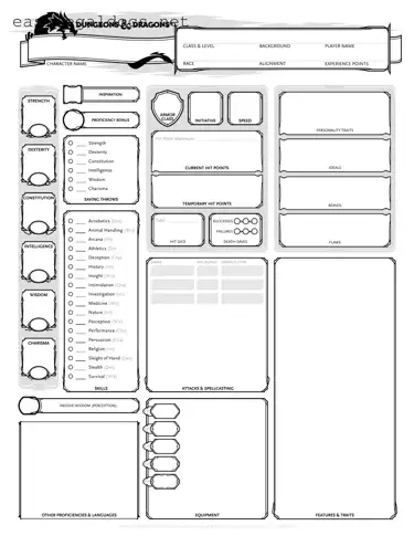 Download Dnd Character Sheet Form