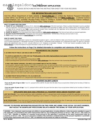 Download DS-11 U.S. Passport application Form