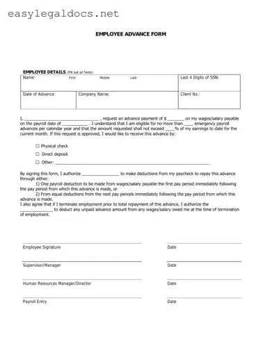 Download Employee Advance Form