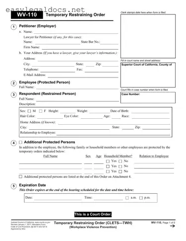 Download Fake Restraining Order Form