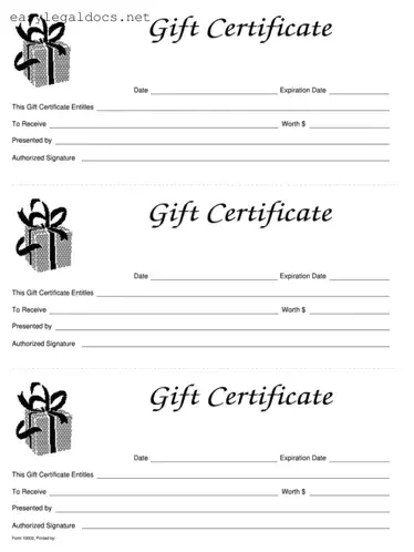 Download Gift Certificate Form