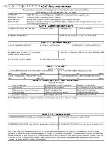 Download Hurt Feelings Report Form