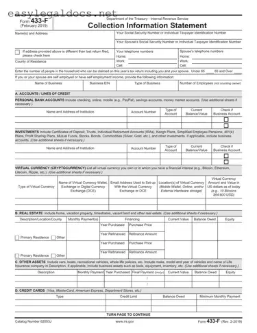 Download IRS 433-F Form