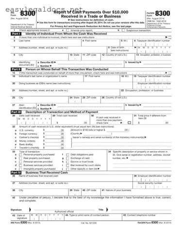 Download IRS 8300 Form