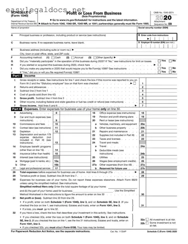 Download IRS Schedule C 1040 Form
