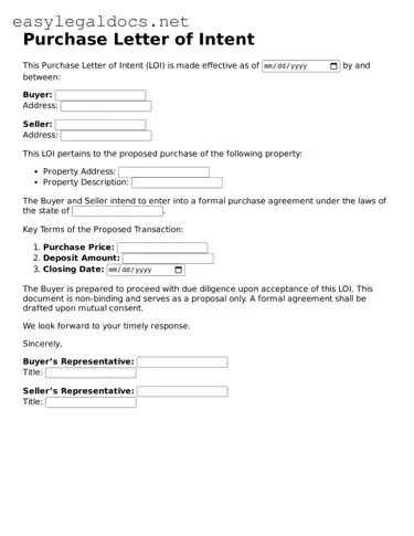 Printable Purchase Letter of Intent Form