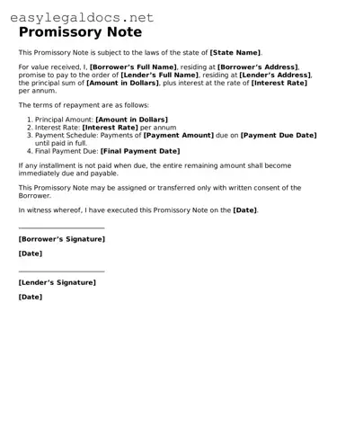 Printable Promissory Note Form