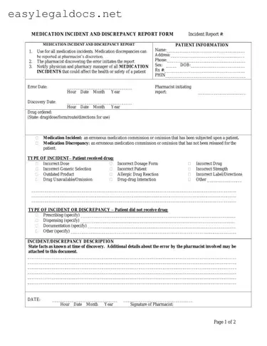 Download Medication Error Form