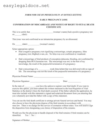 Download Miscarriage Discharge Paper Form