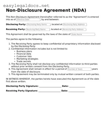 Printable Non-disclosure Agreement Form