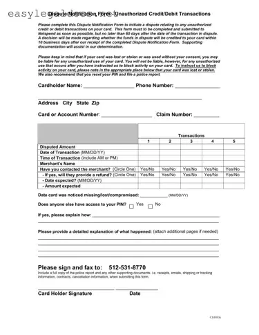 Download Netspend Dispute Form
