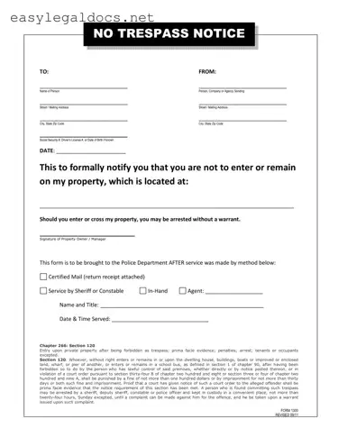 Download No Trespassing Letter Form