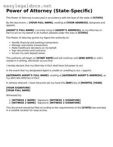 Printable Power of Attorney Form
