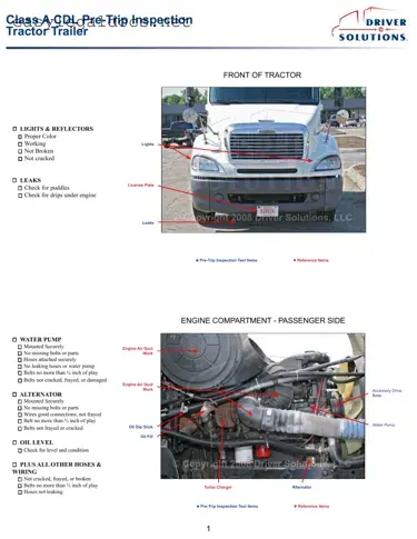 Download Pre Trip Inspection Checklist Form