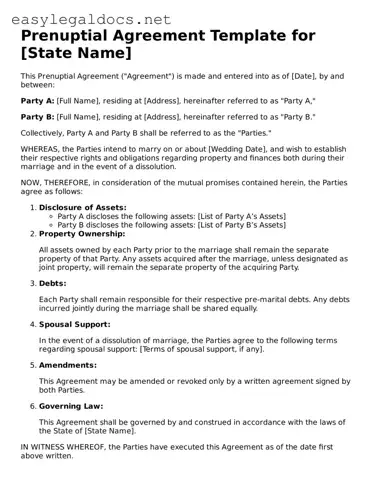 Printable Prenuptial Agreement Form