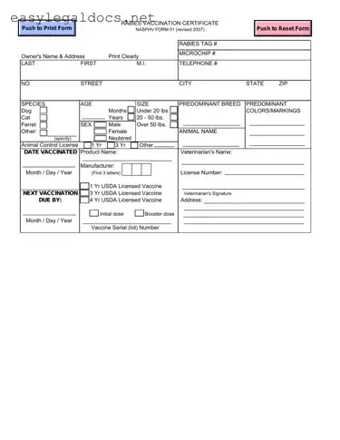 Download Rabies Certificate Form